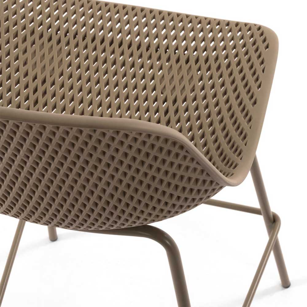 Tresenstuhl mit Schalensitz in Beige - Vabienna (4er Set)