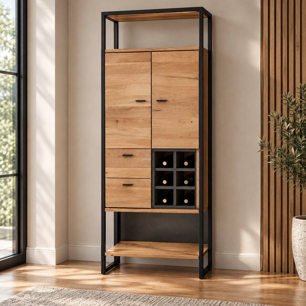 Industrial Schrank aus Wildeiche Massivholz - Manarola