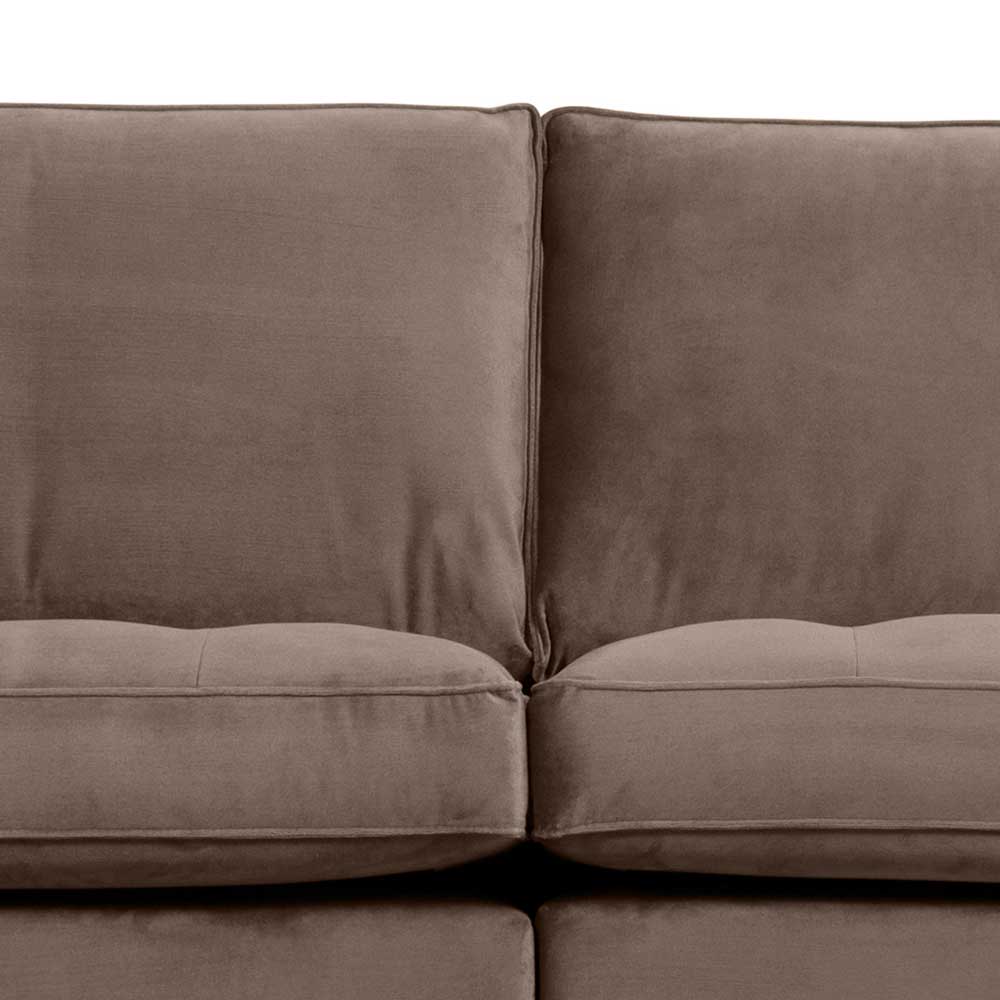 Wohnzimmer Samtcouch in Taupe Samt - Museo