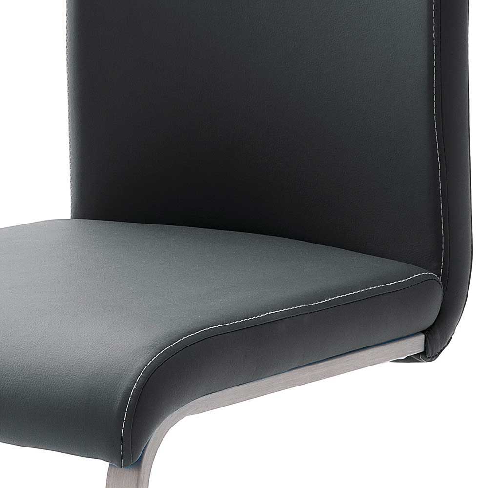 Esszimmer Schwingstuhl in Schwarz Cicia Kunstleder (4er Set)