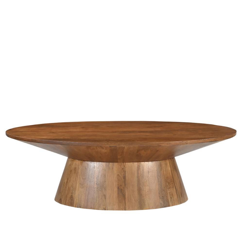 Massivholz-Couchtisch in ovaler Form - Galadira