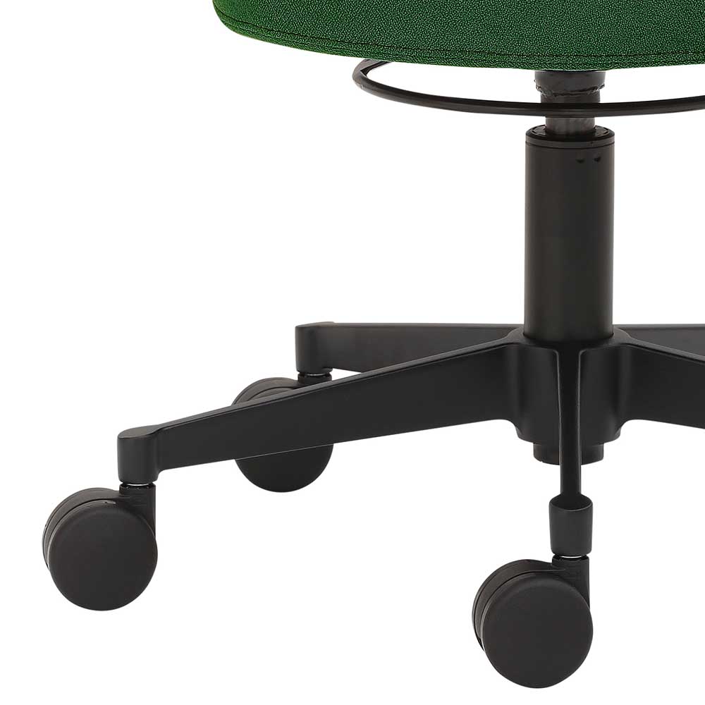 Hocker mit gepolsterter Lehne & Drehgestell - Jimdira