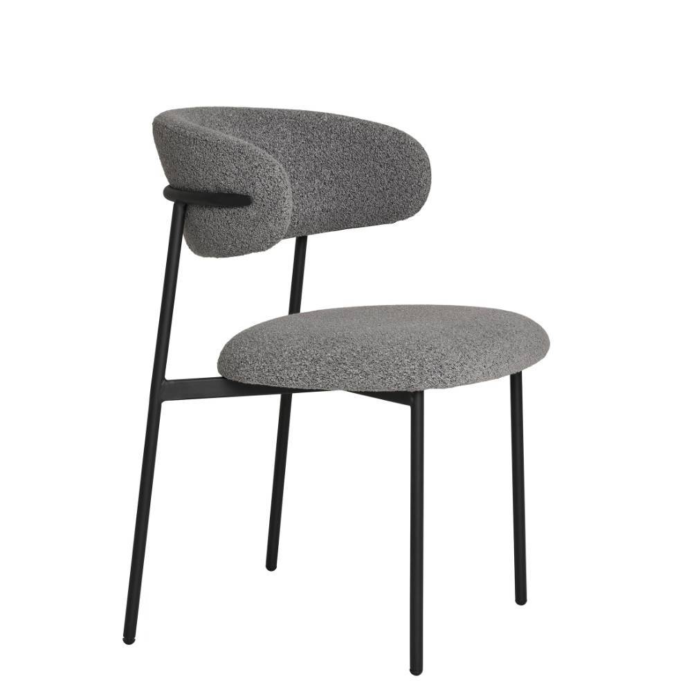 Boucle Polsterstuhl im Skandi Design - Tornado (2er Set)