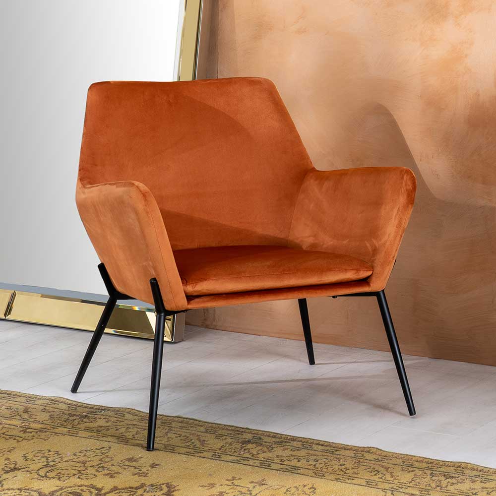 Design Samtsessel in Orange - Ofrael