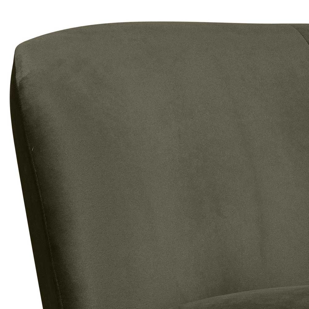 1-Sitzer Retro-Sofa aus Samt in Dunkelgrün - Isydro