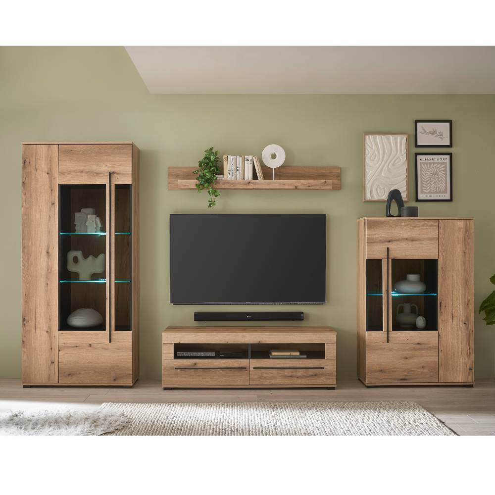TV Anbauwand in Eiche - Brocus (vierteilig)