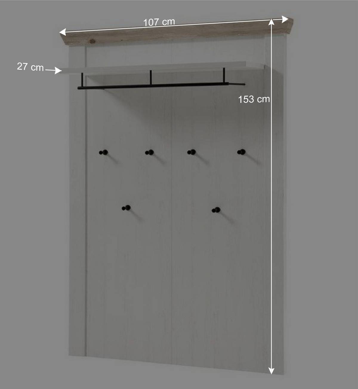 Scandi Landhaus Wohnzimmermöbel Set Nedita in Weiß (vierteilig)