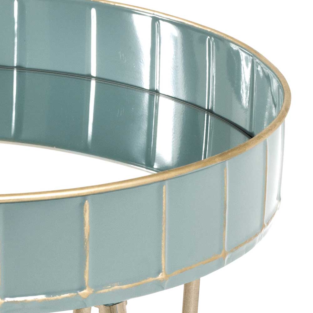 Design Beistelltisch aus Stahl in Türkis & Bronze - Dosabrinas
