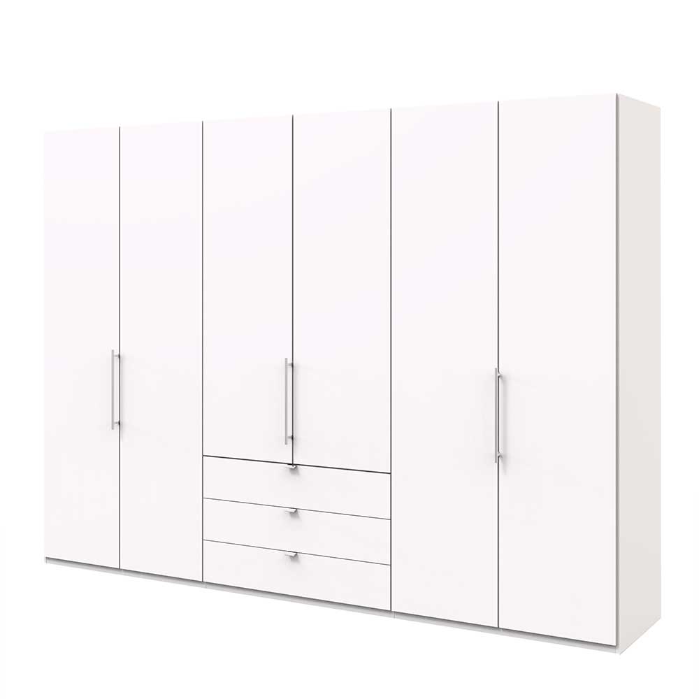 Großer weißer Schrank mit modernem Design und viel Platz für Kleidung im Schlafzimmer – Donpiave