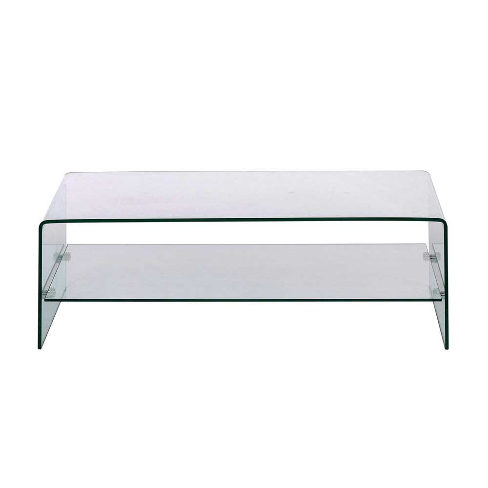 Wohnzimmer Glastisch mit Ablage - Delbra