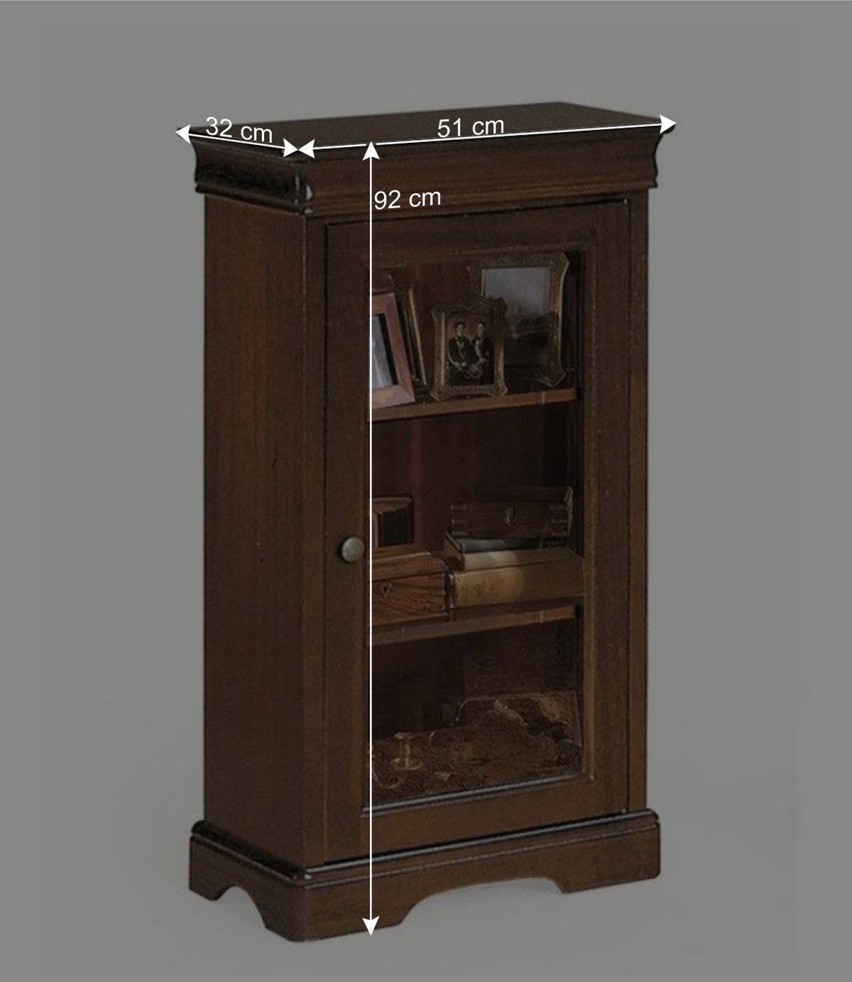 51x92x32 Kleine Vitrine mit einer Glastür - Lemerzi
