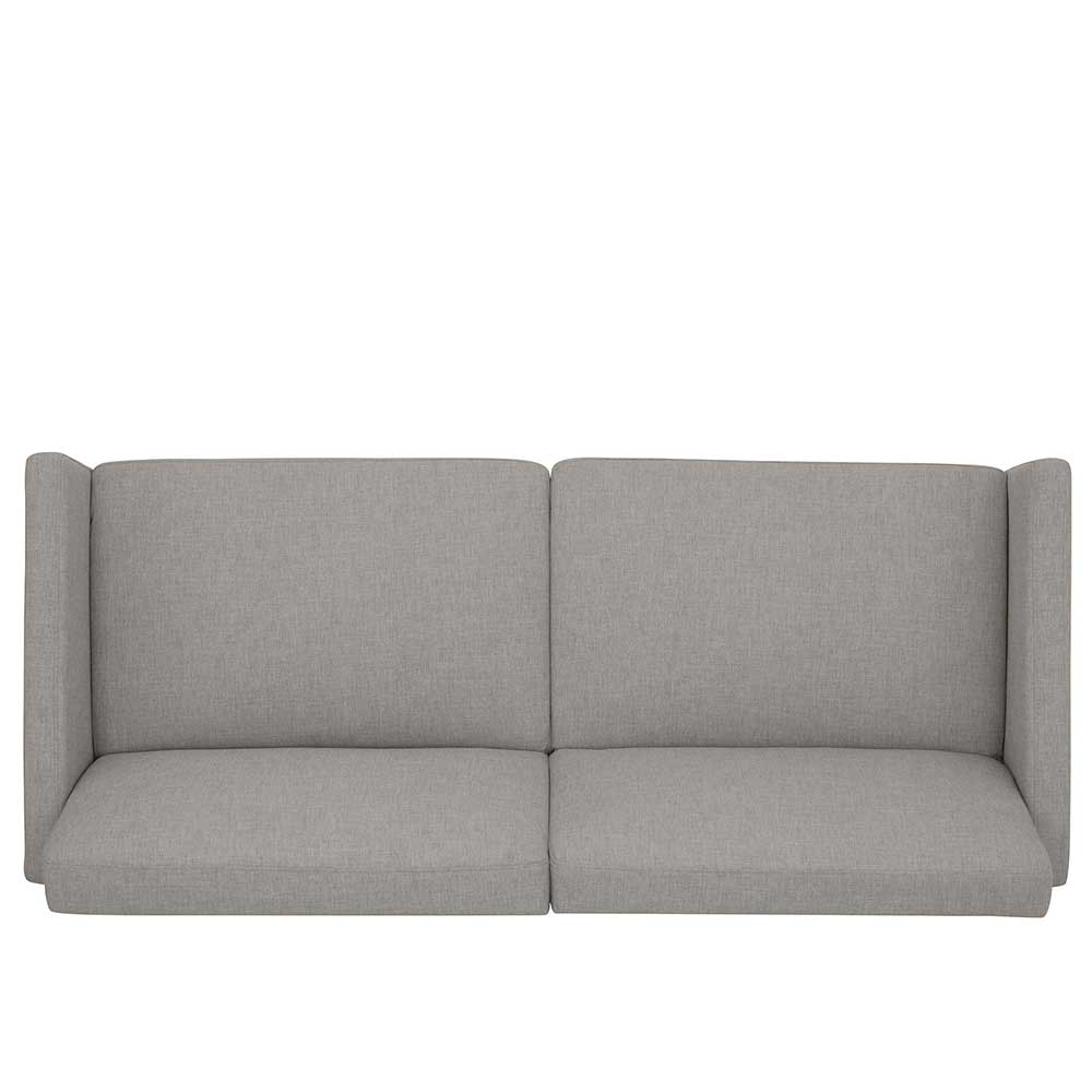 Dreisitzer Schlafcouch in Hellgrau Stoff - Zaparony