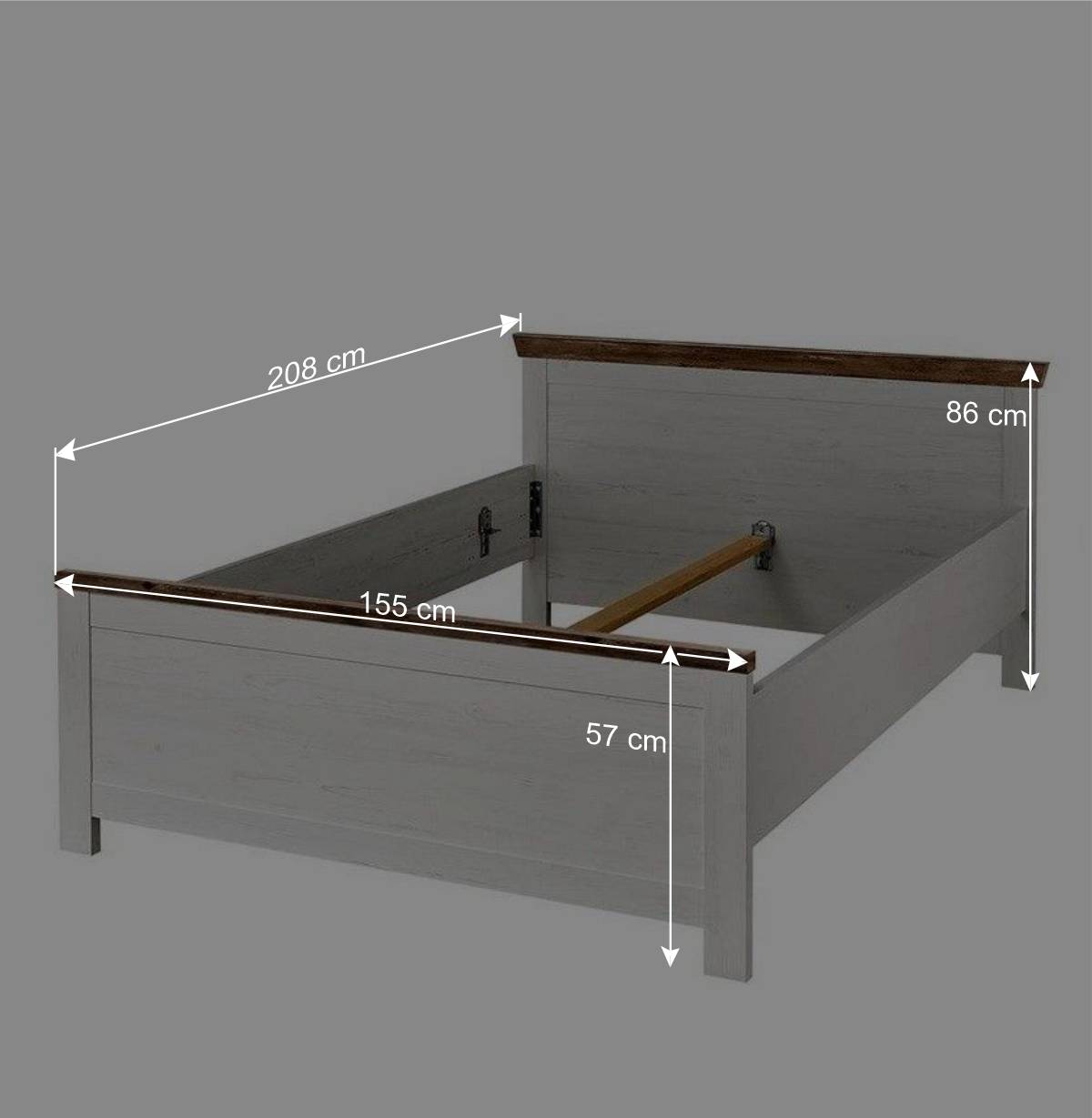 Schlafzimmermöbel mit Bett 140x200 - Nedita (vierteilig)