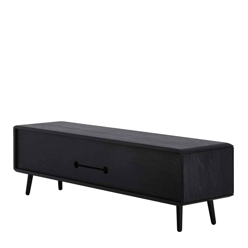 Eiche TV Lowboard in Schwarz geölt - Janeira