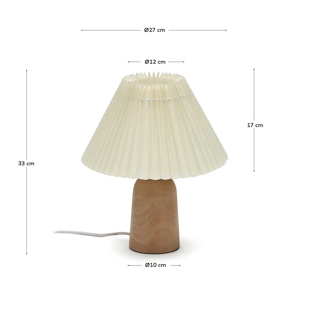 Tischlampe mit Holzfuß - Lydosca