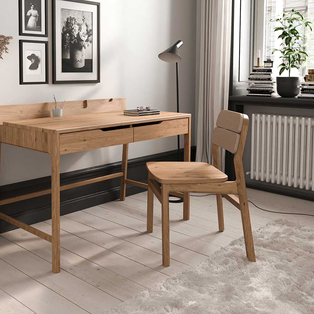 Design-Holzstühle mit Rückenpolster - Laida (2er Set)