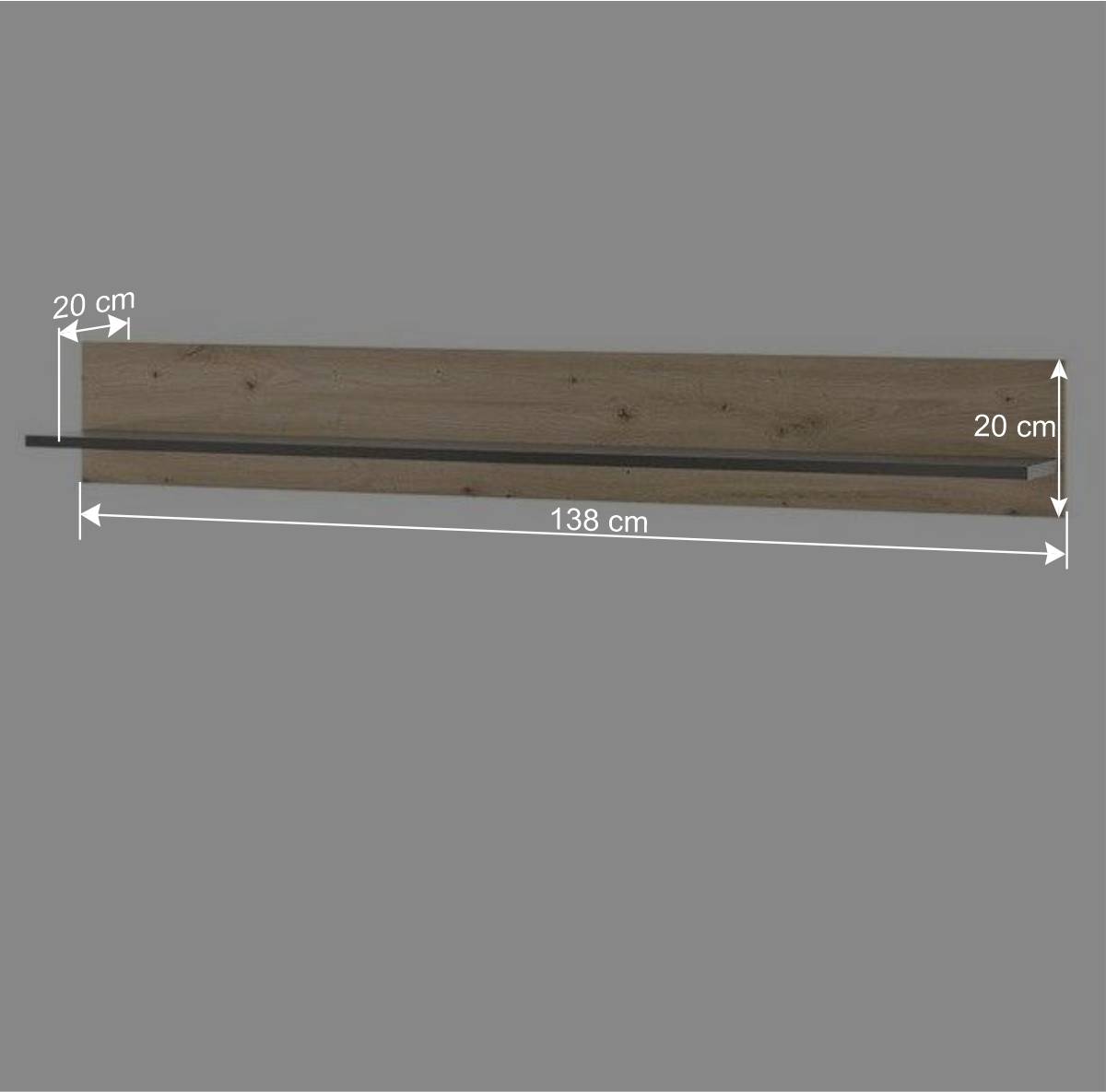 138x20x20 Wandboard in Wildeiche Optik - Lairian