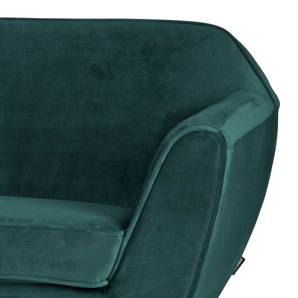 2,5er Wohnzimmercouch in Petrol Blau & Schwarz - Jerry