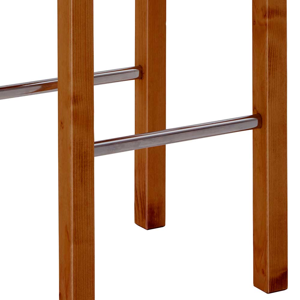 Holz Barhocker aus Kiefer in Bernstein - Zytras