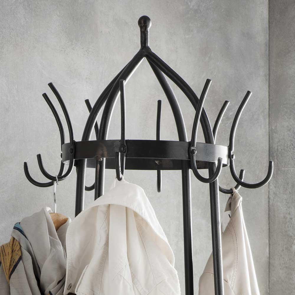 Metall Standgarderobe mit zwei Holzablagen - Pears