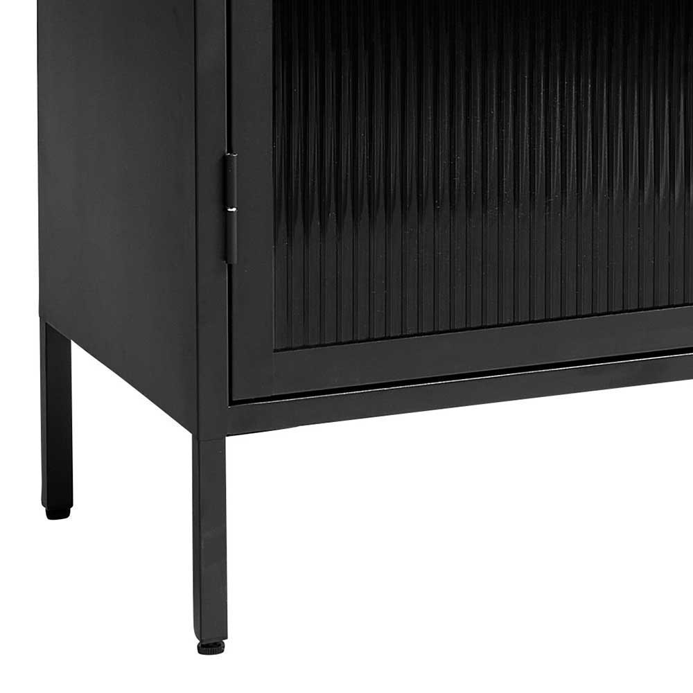 58x160x40 Metall Vitrine in Schwarz - Gulliver
