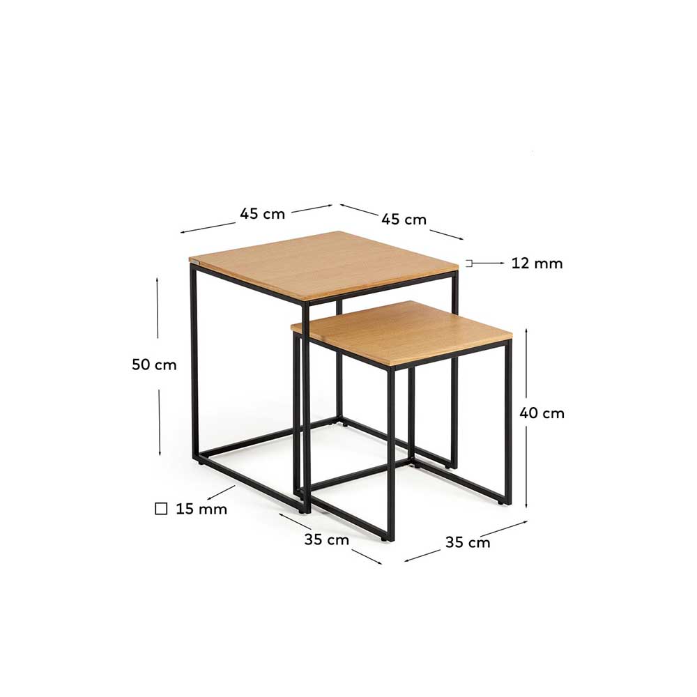 Beistelltisch Paar in Eiche - Bosso (zweiteilig)