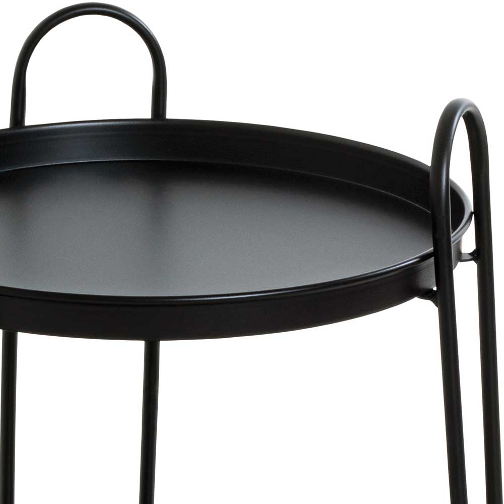 Runder Design Beistelltisch in Schwarz - Inhaga