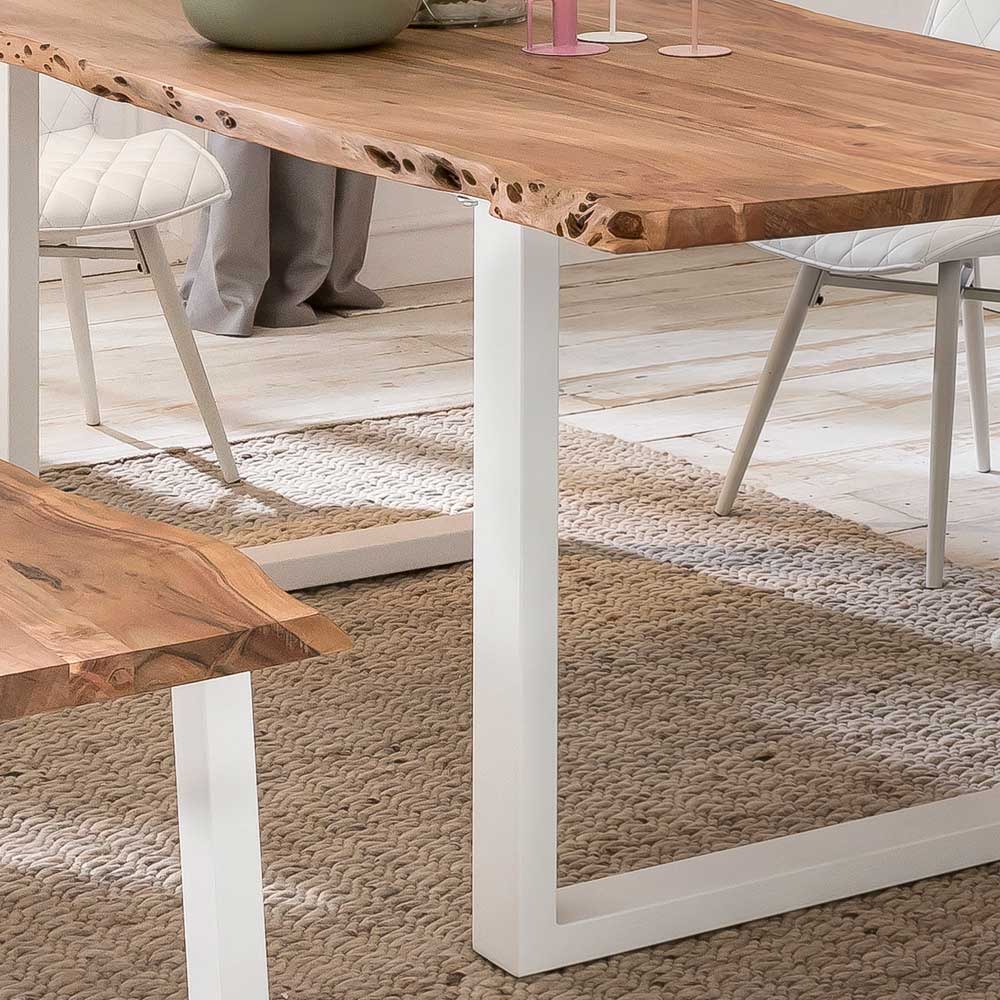 Esszimmer Tisch mit Holzplatte Baumkante - Oking