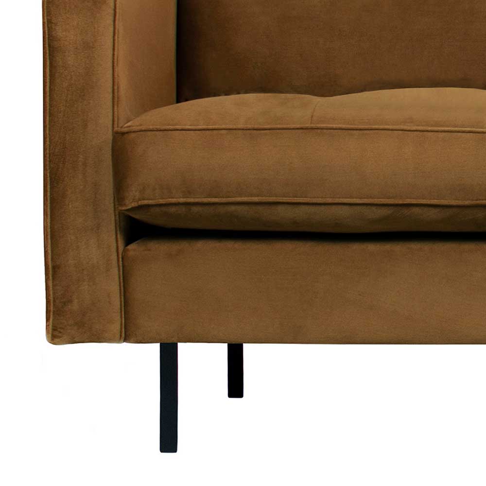 Samt Retrosofa in Honigfarben - Saguan