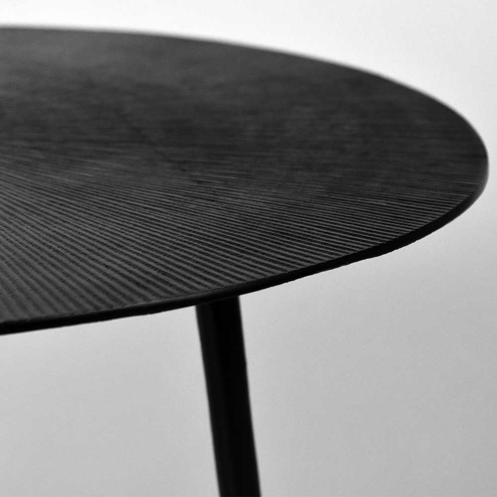Runder Beistelltisch in Schwarz Antik Finish - Adne