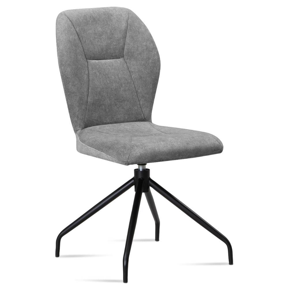 Flockstoff Stühle in Grau mit Schwarz - Pogarana (2er Set)