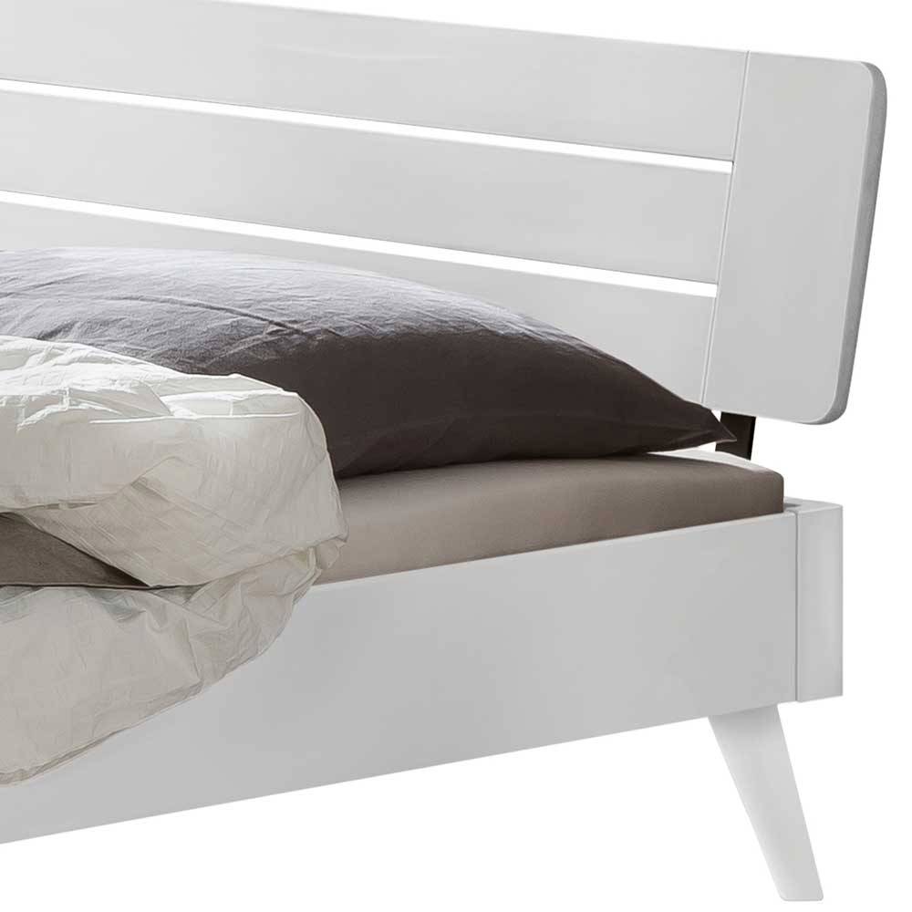 Weiß lackiertes Bett aus MDF Holzwerkstoff - Ekimar