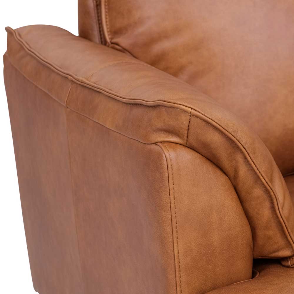 Federkern Wohnzimmersofa aus Echtleder - Zierra