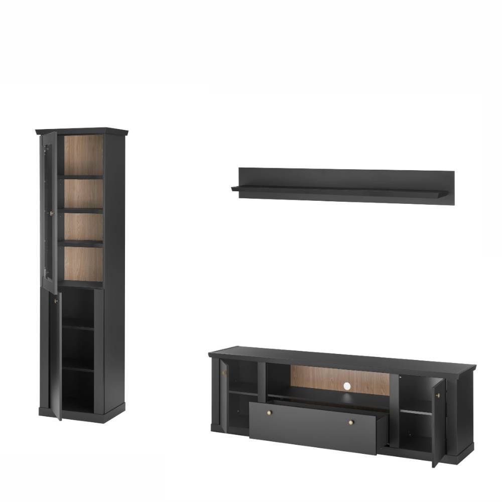 Modern Country Wohnwandmöbel Set - Lulumo (dreiteilig)