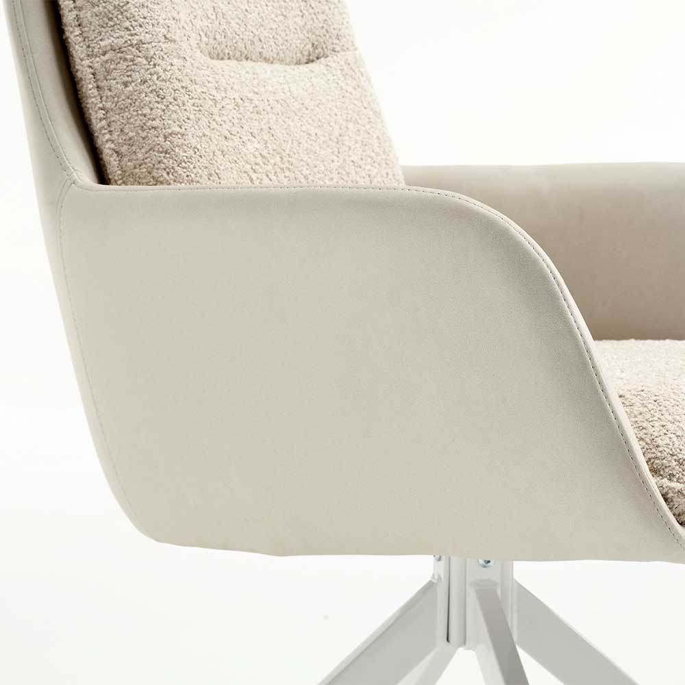 Design Tischsessel in Creme und Weiß - Foxxy (2er Set)