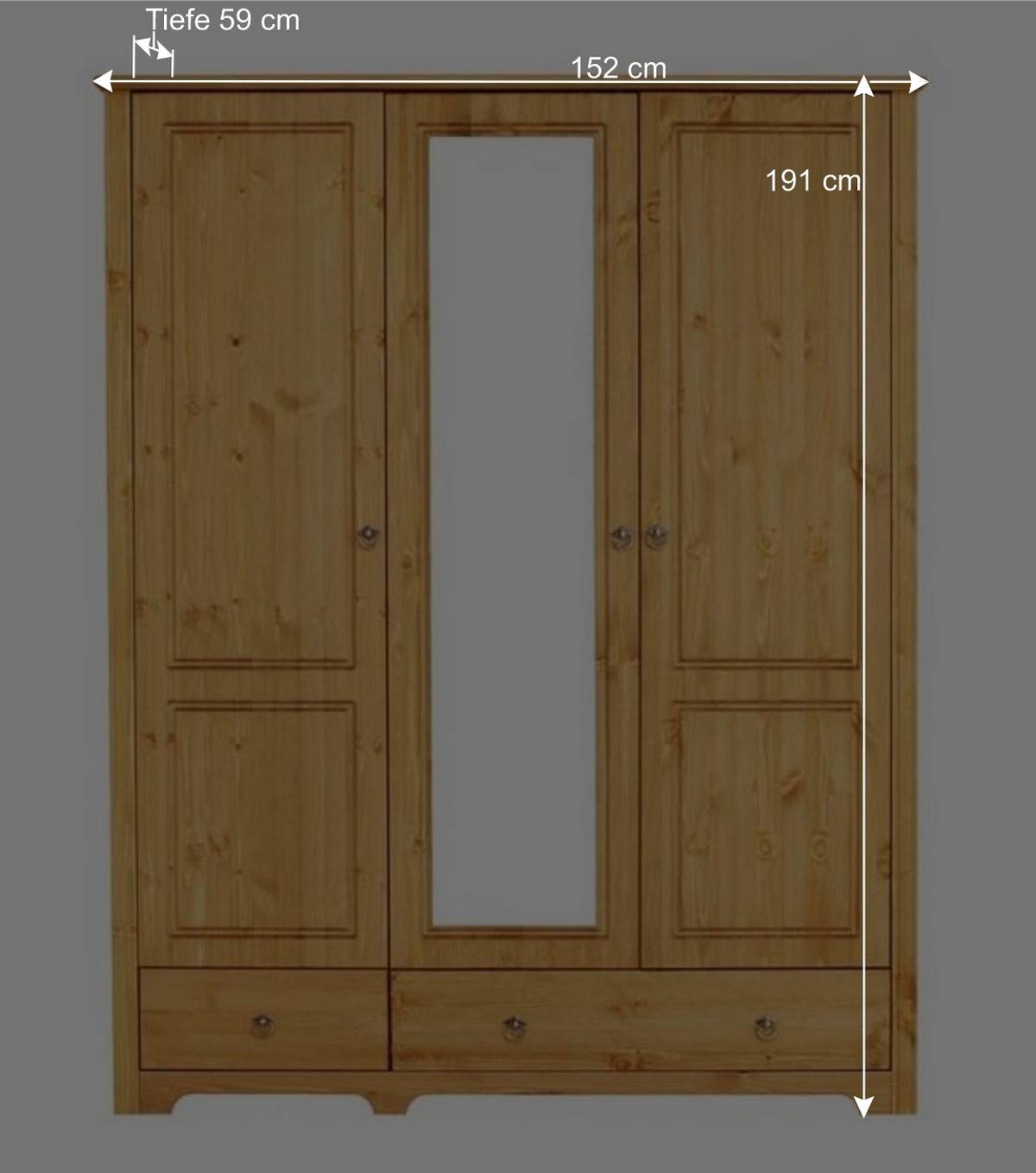 3-türiger Kleiderschrank mit 2 Schubladen - Imressa