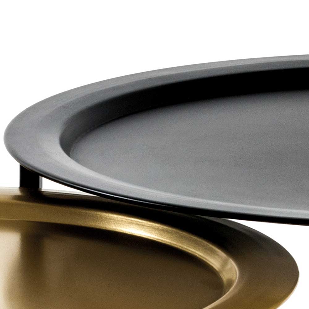 Beistelltische in Schwarz & Gold - Carsamo (zweiteilig)