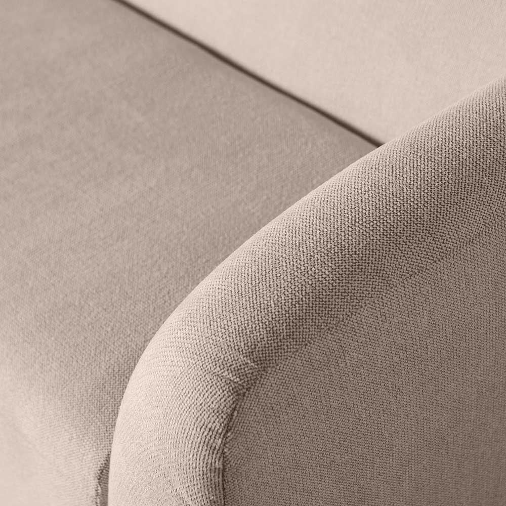 Dreisitzer Couch aus Chenille in Beige - Chake