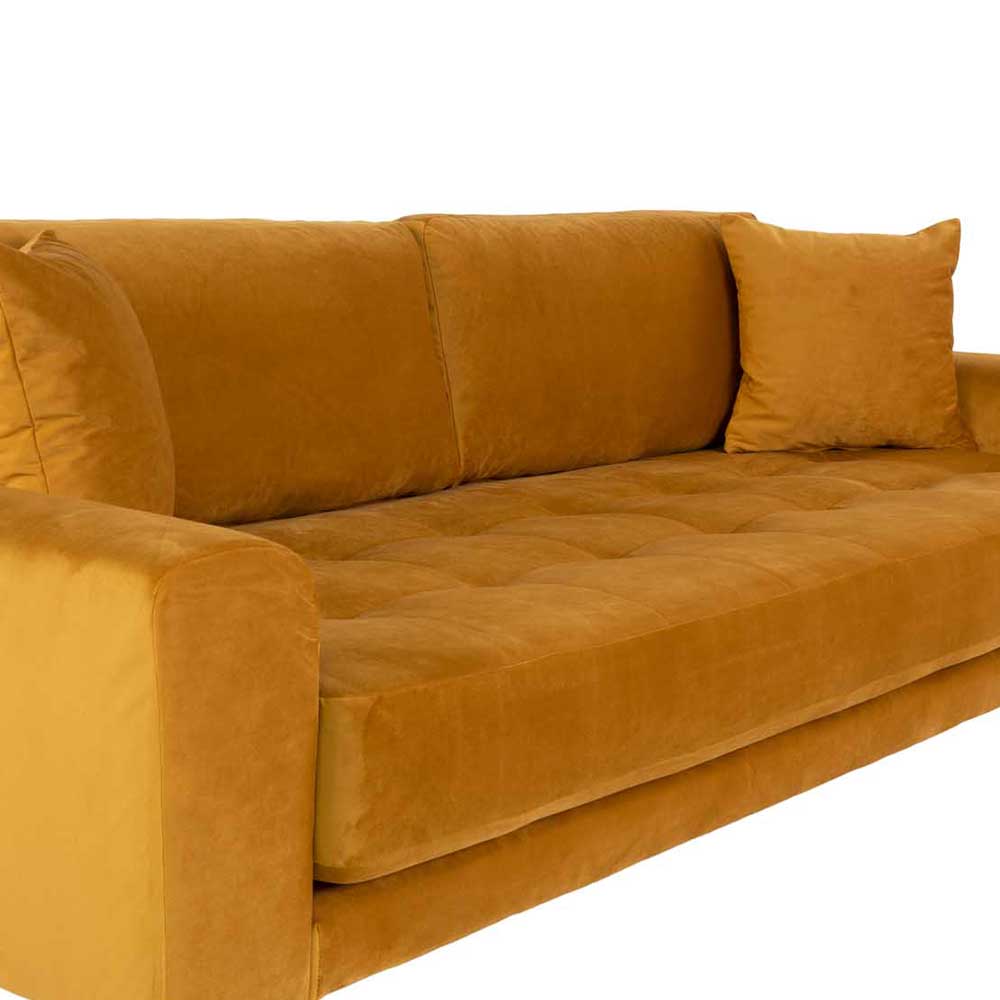 Skandi Dreisitzer Sofa in Gelb & Natur - Agata