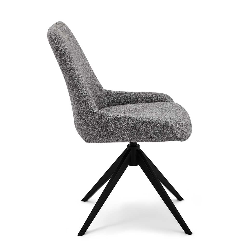 Boucle Drehstuhl in Grau - Usedita (2er Set)