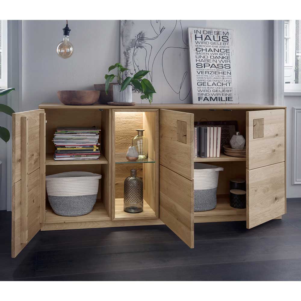 Wildeiche Sideboard in 170 cm Breite - Millena