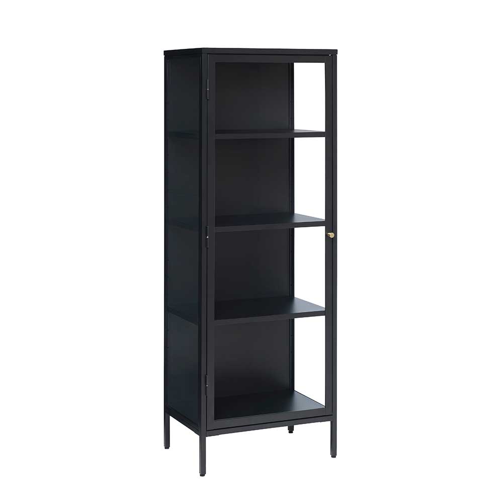 Industrial Vitrine aus Metall in Schwarz - Sitra