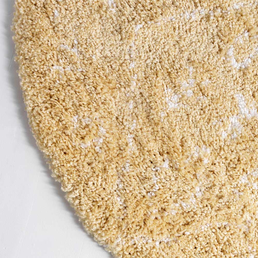Heller Hochflor Teppich in Gelb und Creme - Vinitaro