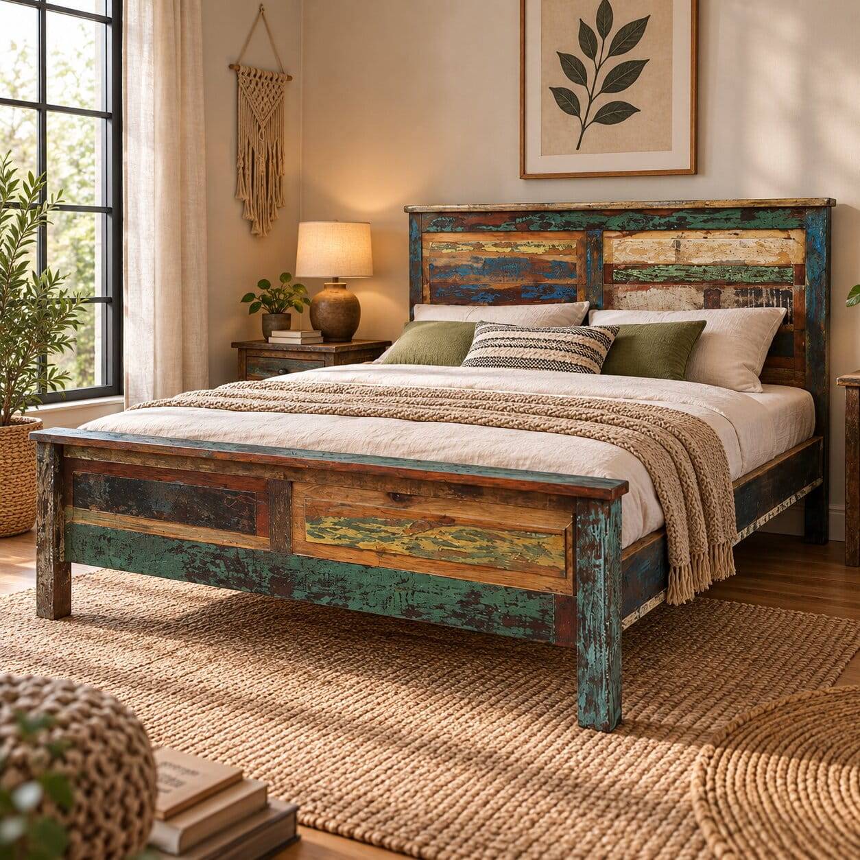 Holzbett Jamaica in Braun Bunt