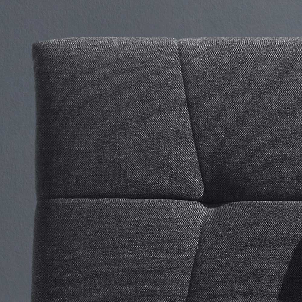 Gepolsterte Rückenlehne des Schlafsessels aus blaugrauem Flachgewebe mit Steppnähten – Oona