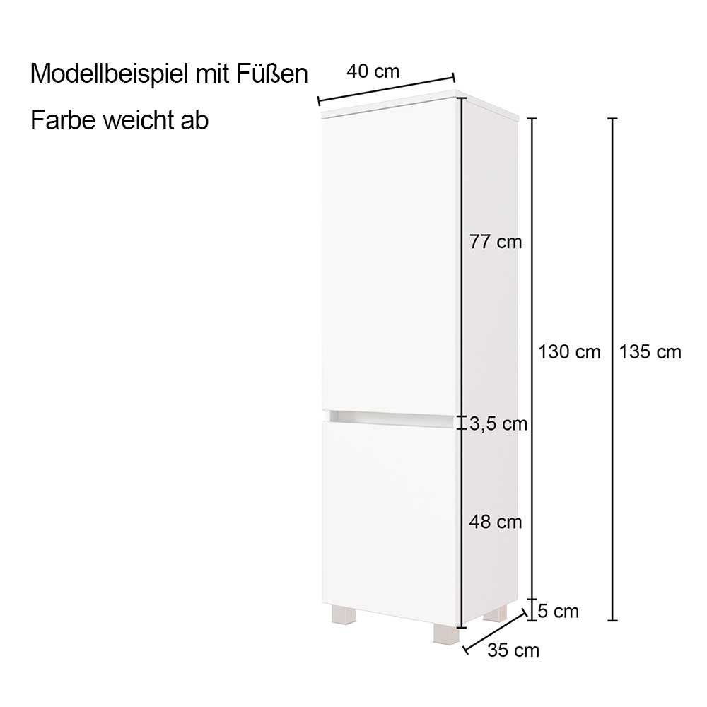 Grauer Badschrank 40x135x35 cm - Cathyl