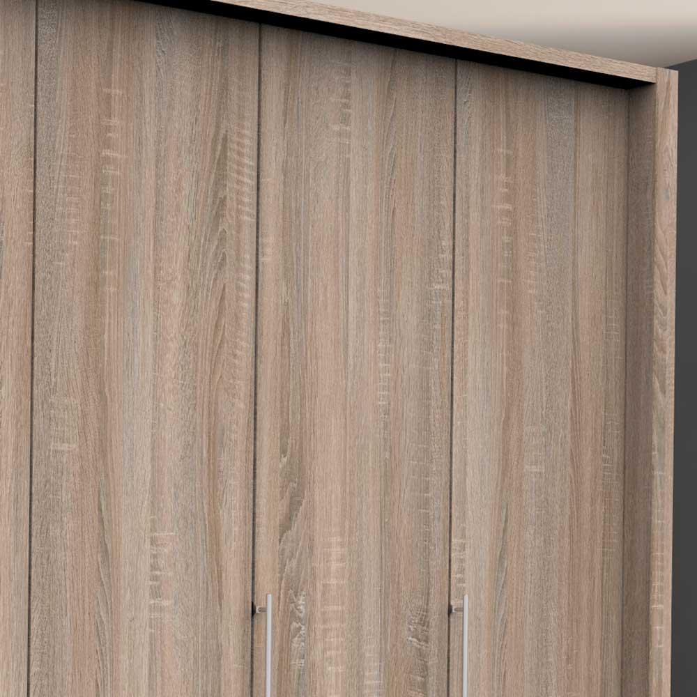 Kombi Kleiderschrank in Eiche sägerau Holzoptik - Zayun