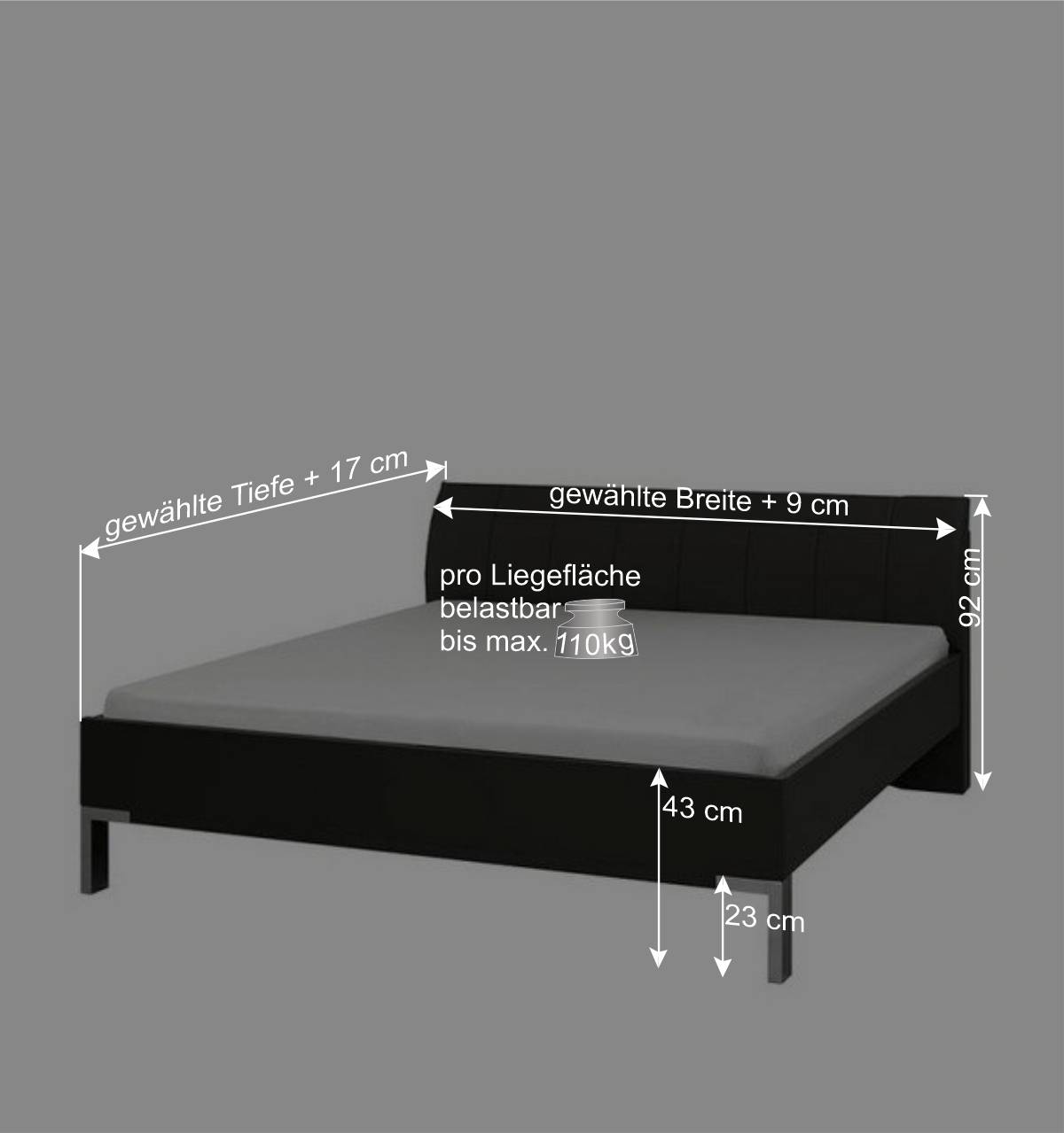 Jugendbett Varianta mit Polsterkopfteil