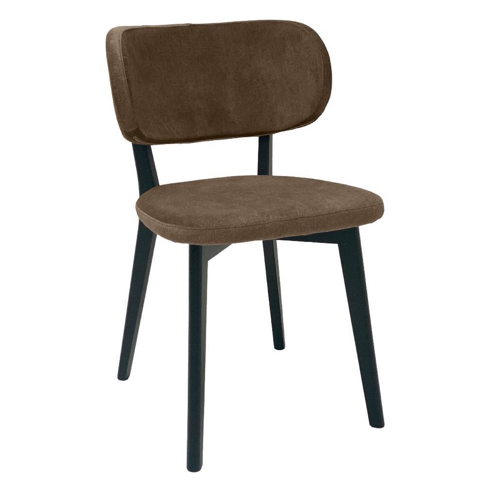 Moderner Esstischstuhl in Dunkelbraun und Schwarz für das Esszimmer (2er Set) – Cyliane