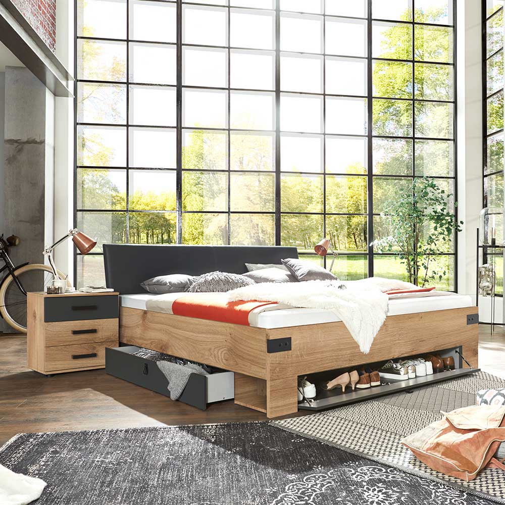 Schlafraum Möbelset mit Stauraumbett - Enegal (vierteilig)